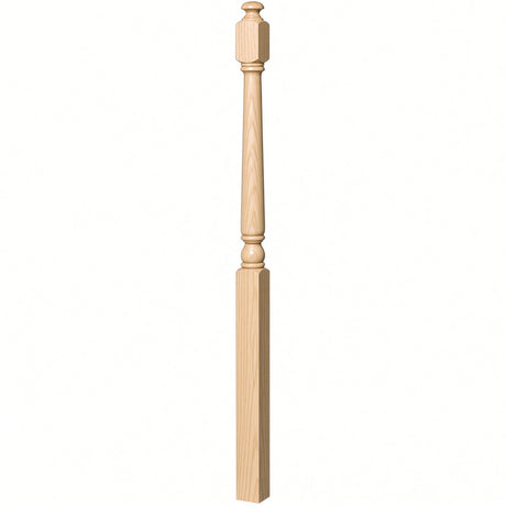 4043A 3" x 60" Starting Colonial Newel Post with mushroom top (option for ball top), Birch
