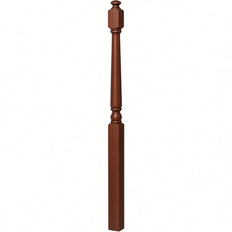 4043A 3" x 60" Starting Colonial Newel Post with mushroom top (option for ball top), Brazilian Cherry