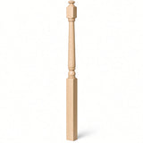 4043A 3" x 60" Starting Colonial Newel Post with mushroom top (option for ball top), Hard Maple