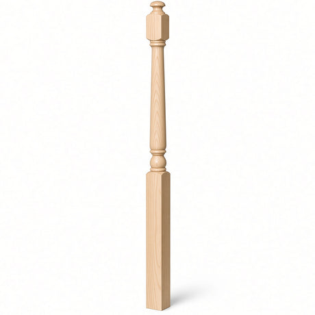 4043A 3" x 60" Starting Colonial Newel Post with mushroom top (option for ball top), Hard Maple