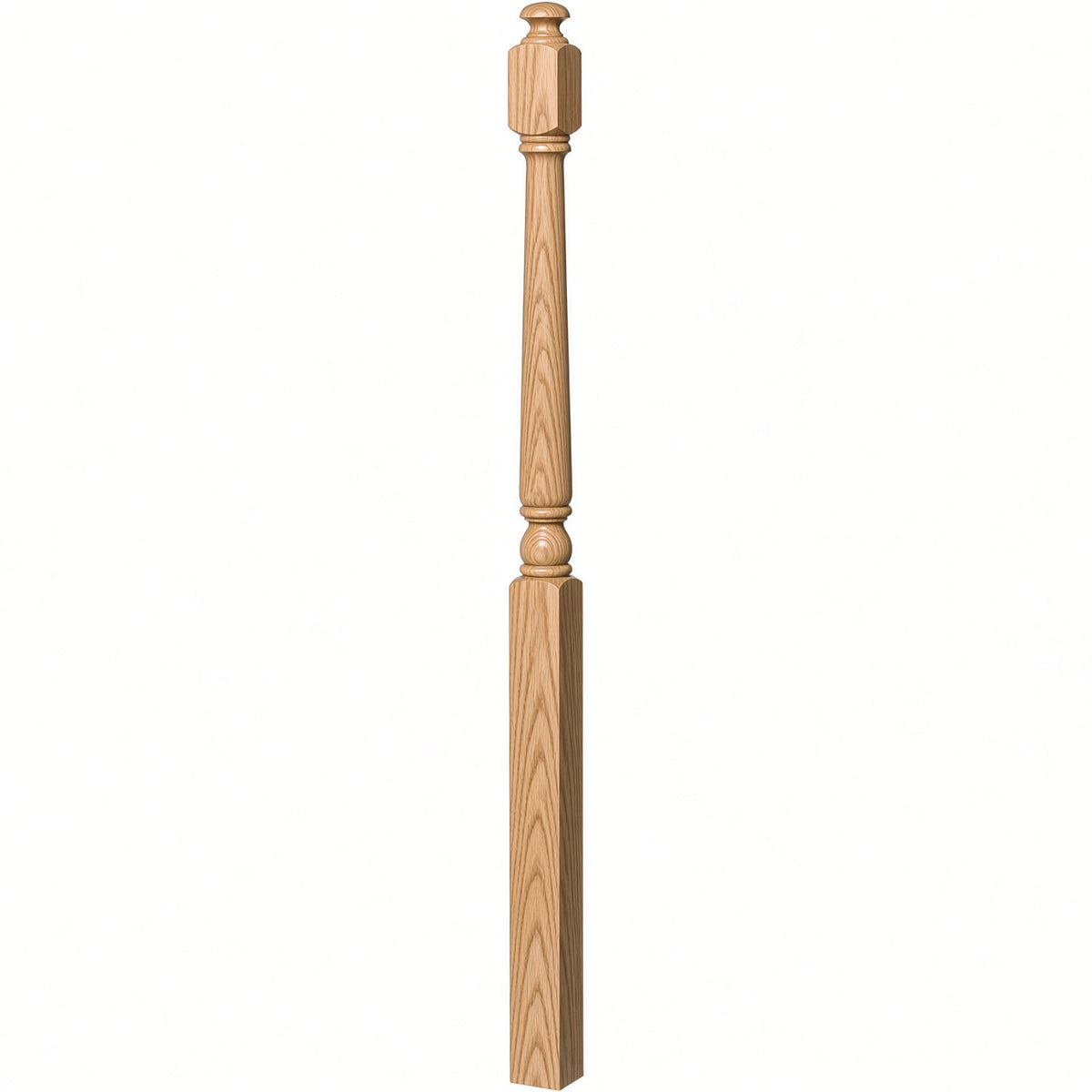 4043A 3" x 60" Starting Colonial Newel Post with mushroom top (option for ball top), Hickory