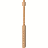 4043A 3" x 60" Starting Colonial Newel Post with mushroom top (option for ball top), Hickory