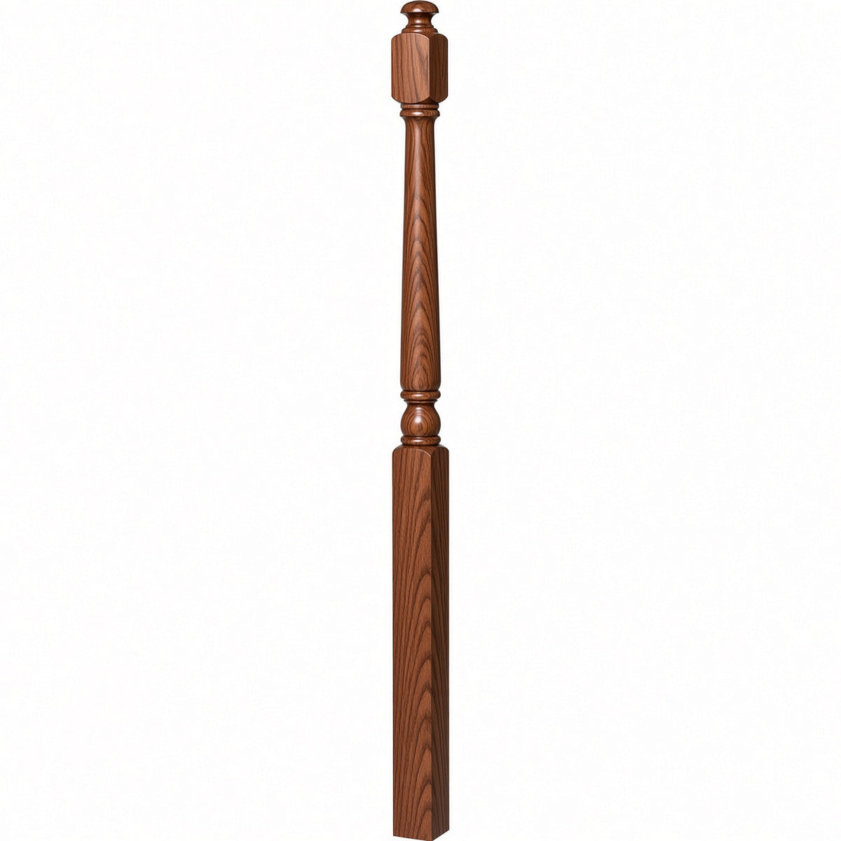 4043A 3" x 60" Starting Colonial Newel Post with mushroom top (option for ball top), Mahogany