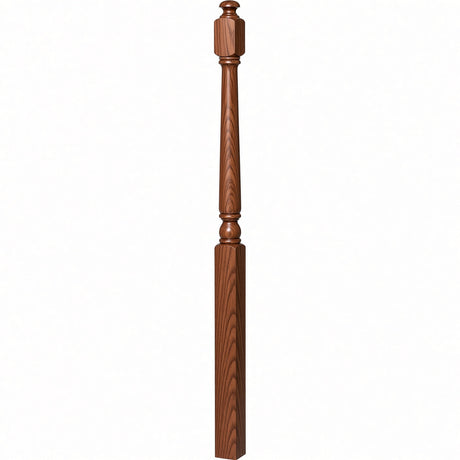 4043A 3" x 60" Starting Colonial Newel Post with mushroom top (option for ball top), Mahogany