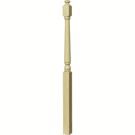 4043A 3" x 60" Starting Colonial Newel Post with mushroom top (option for ball top), Poplar