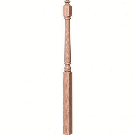 4043A 3" x 60" Starting Colonial Newel Post with mushroom top (option for ball top), Red Oak