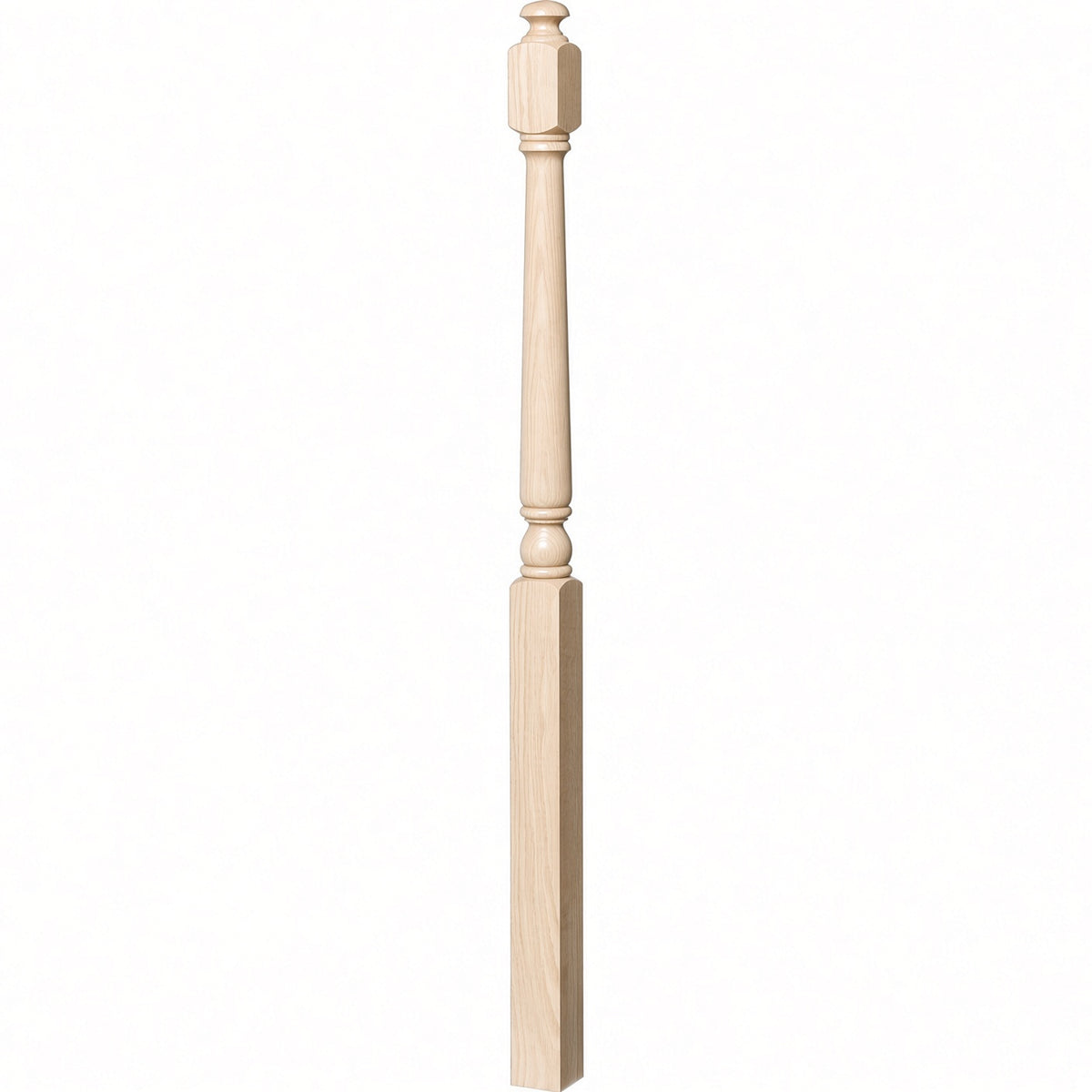 4043A 3" x 60" Starting Colonial Newel Post with mushroom top (option for ball top), Soft Maple