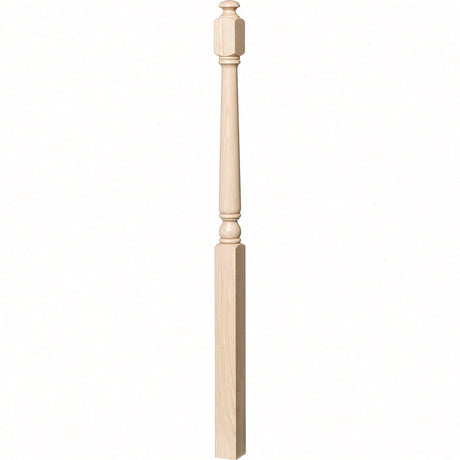 4043A 3" x 60" Starting Colonial Newel Post with mushroom top (option for ball top), Soft Maple