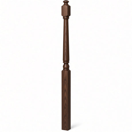 4043A 3" x 60" Starting Colonial Newel Post with mushroom top (option for ball top), Walnut