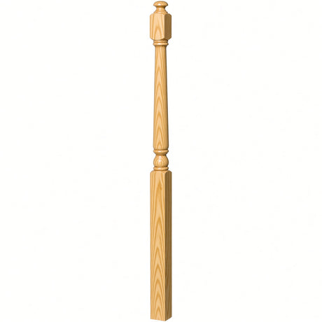 4043A 3" x 60" Starting Colonial Newel Post with mushroom top (option for ball top), Yellow Pine
