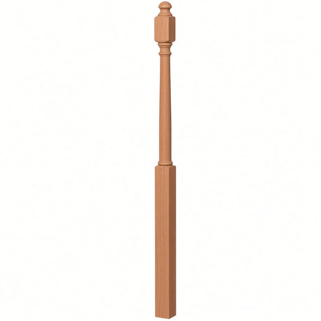 4043B 3" x 60" Mushroom Top or Ball Top Colonial Starting Newel Post, Alder