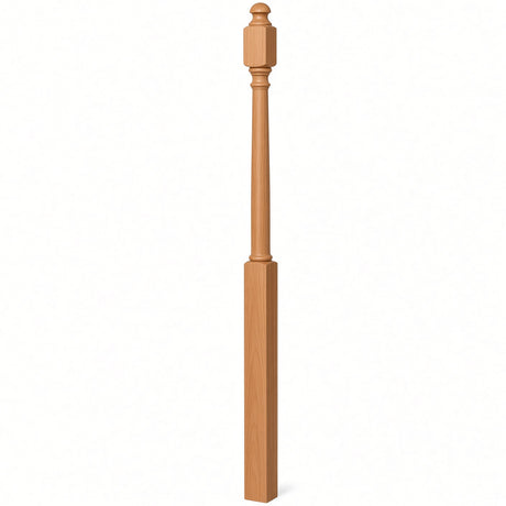 4043B 3" x 60" Mushroom Top or Ball Top Colonial Starting Newel Post, American Cherry