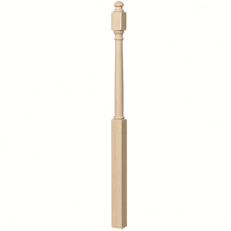 4043B 3" x 60" Mushroom Top or Ball Top Colonial Starting Newel Post, Ash