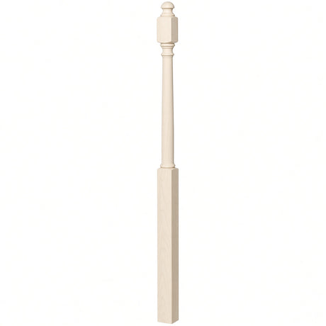 4043B 3" x 60" Mushroom Top or Ball Top Colonial Starting Newel Post, Hard Maple