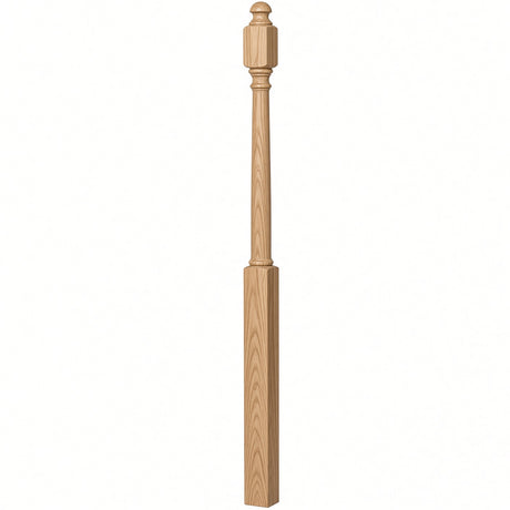 4043B 3" x 60" Mushroom Top or Ball Top Colonial Starting Newel Post, Hickory