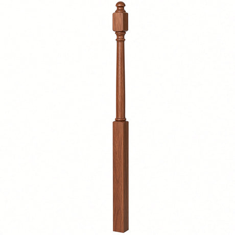 4043B 3" x 60" Mushroom Top or Ball Top Colonial Starting Newel Post, Mahogany