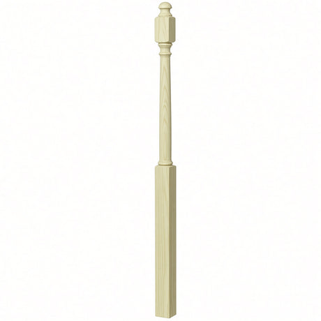 4043B 3" x 60" Mushroom Top or Ball Top Colonial Starting Newel Post, Poplar