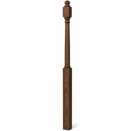4043B 3" x 60" Mushroom Top or Ball Top Colonial Starting Newel Post, Walnut
