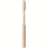 4045A 3" x 60" Second Floor or Landing Colonial Newel Post with 10" Face, Ash