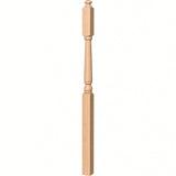 4045A 3" x 60" Second Floor or Landing Colonial Newel Post with 10" Face, Beech