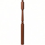4045A 3" x 60" Second Floor or Landing Colonial Newel Post with 10" Face, Brazilian Cherry