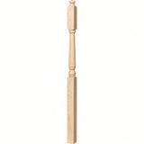 4045A 3" x 60" Second Floor or Landing Colonial Newel Post with 10" Face, Hard Maple
