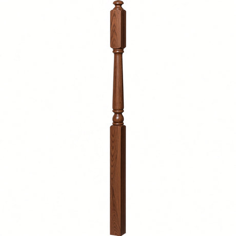 4045A 3" x 60" Second Floor or Landing Colonial Newel Post with 10" Face, Mahogany