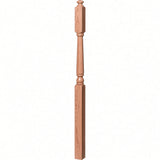 4045A 3" x 60" Second Floor or Landing Colonial Newel Post with 10" Face, Red Oak