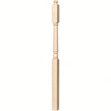 4045A 3" x 60" Second Floor or Landing Colonial Newel Post with 10" Face, Soft Maple