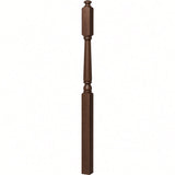 4045A 3" x 60" Second Floor or Landing Colonial Newel Post with 10" Face, Walnut