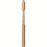 4045A 3" x 60" Second Floor or Landing Colonial Newel Post with 10" Face, White Oak