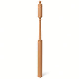 4045B 3" x 60" Mushroom Top or Ball Top Colonial Second Floor / Landing Newel Post with 10" Face, American Cherry