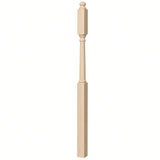 4045B 3" x 60" Mushroom Top or Ball Top Colonial Second Floor / Landing Newel Post with 10" Face, Ash