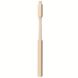 4045B 3" x 60" Mushroom Top or Ball Top Colonial Second Floor / Landing Newel Post with 10" Face, Hard Maple