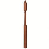 4045B 3" x 60" Mushroom Top or Ball Top Colonial Second Floor / Landing Newel Post with 10" Face, Mahogany