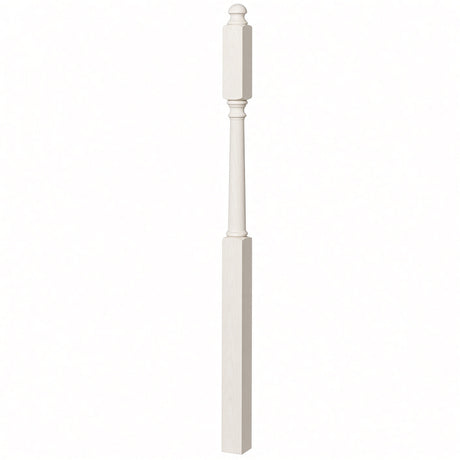 4045B 3" x 60" Mushroom Top or Ball Top Colonial Second Floor / Landing Newel Post with 10" Face, Soft Maple