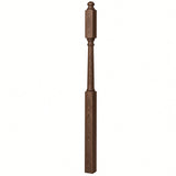 4045B 3" x 60" Mushroom Top or Ball Top Colonial Second Floor / Landing Newel Post with 10" Face, Walnut