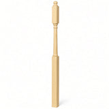 4045B 3" x 60" Mushroom Top or Ball Top Colonial Second Floor / Landing Newel Post with 10" Face, Yellow Pine