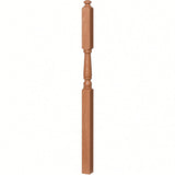 4046A-13 3" x 60" Intermediate Landing Newel Post with 13" Turning, Alder