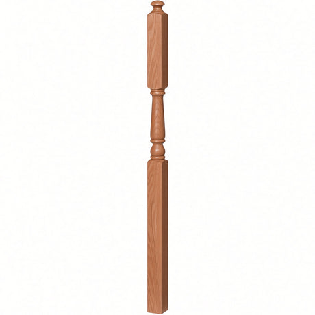 4046A-13 3" x 60" Intermediate Landing Newel Post with 13" Turning, Alder