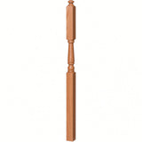 4046A-13 3" x 60" Intermediate Landing Newel Post with 13" Turning, American Cherry