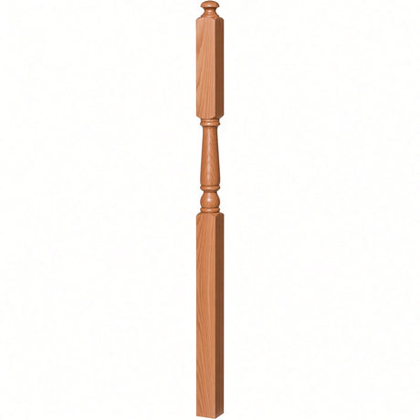 4046A-13 3" x 60" Intermediate Landing Newel Post with 13" Turning, American Cherry