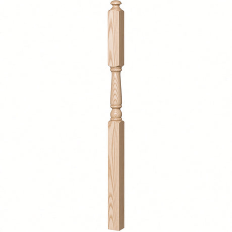 4046A-13 3" x 60" Intermediate Landing Newel Post with 13" Turning, Ash