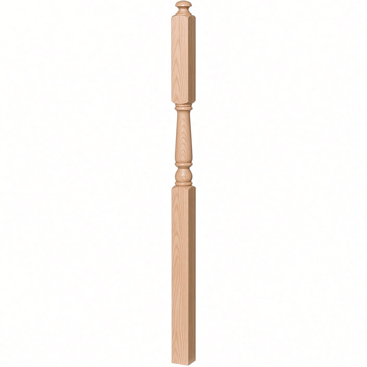 4046A-13 3" x 60" Intermediate Landing Newel Post with 13" Turning, Beech