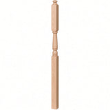 4046A-13 3" x 60" Intermediate Landing Newel Post with 13" Turning, Beech