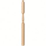 4046A-13 3" x 60" Intermediate Landing Newel Post with 13" Turning, Birch