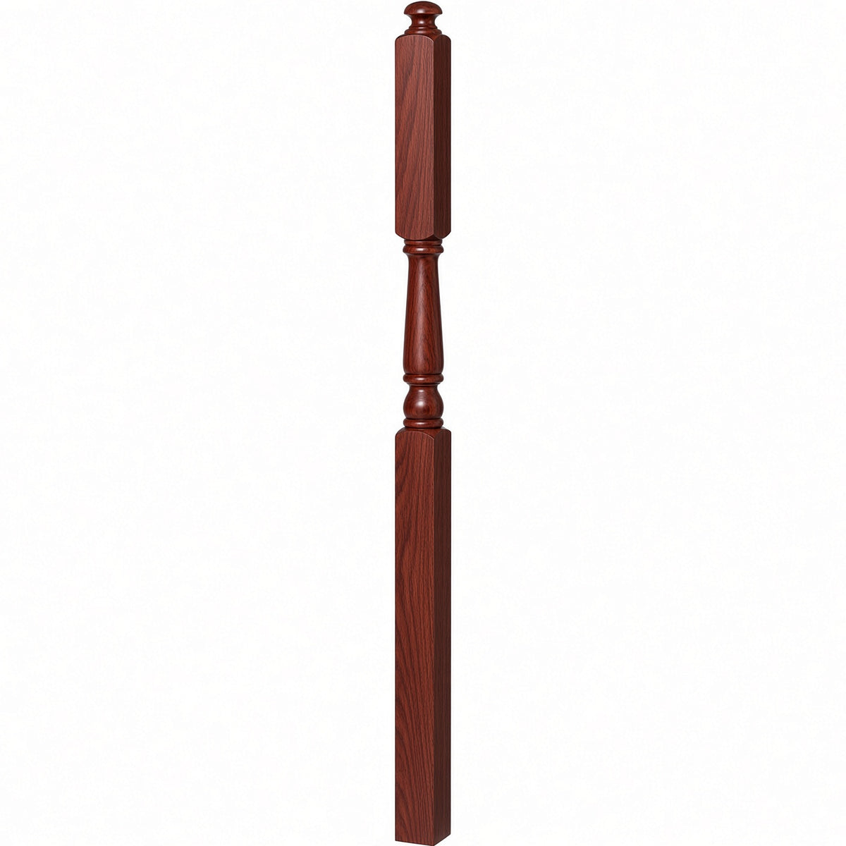 4046A-13 3" x 60" Intermediate Landing Newel Post with 13" Turning, Brazilian Cherry