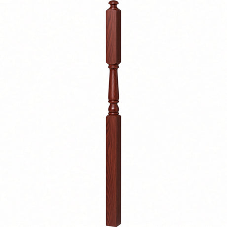 4046A-13 3" x 60" Intermediate Landing Newel Post with 13" Turning, Brazilian Cherry