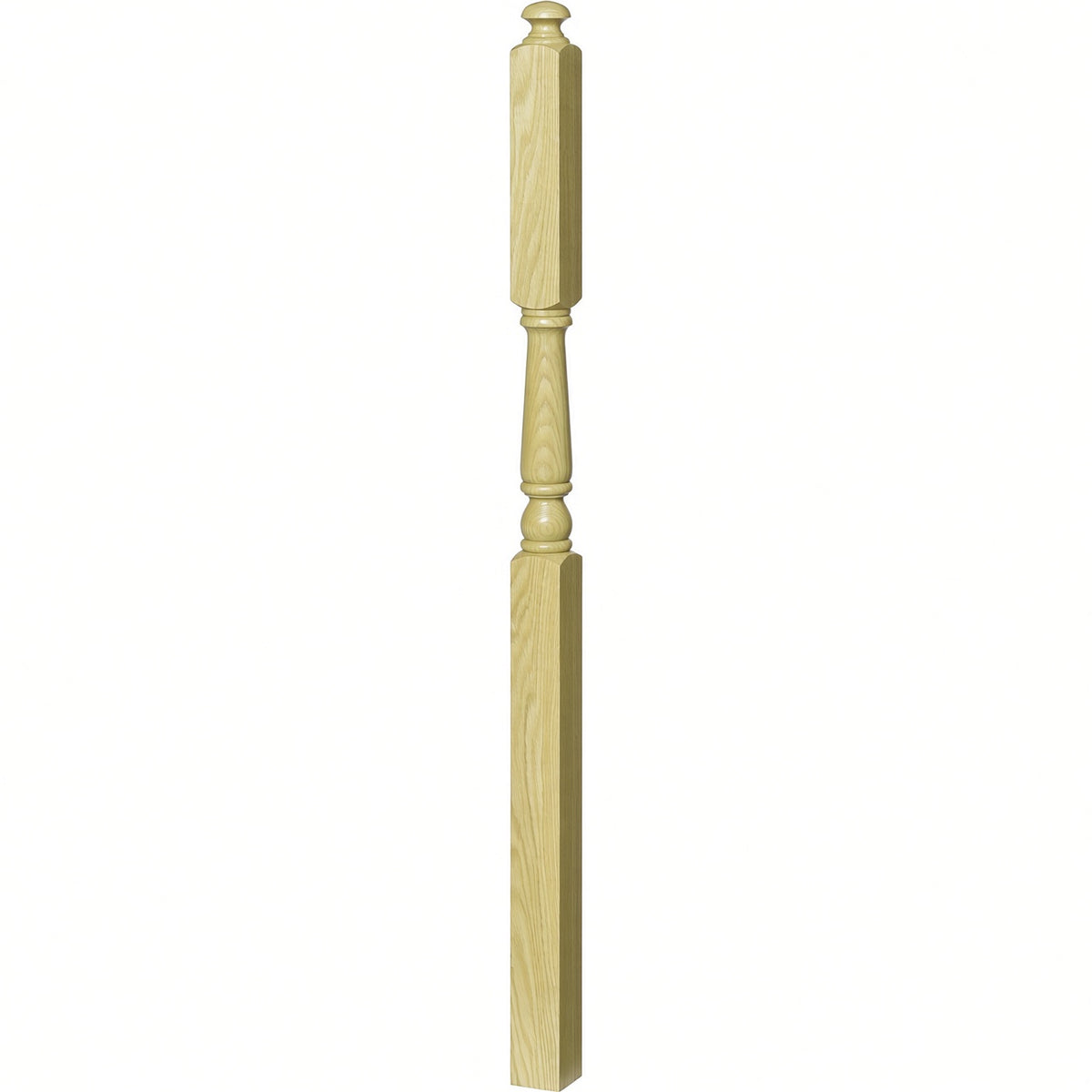 4046A-13 3" x 60" Intermediate Landing Newel Post with 13" Turning, Poplar