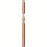 4046A-13 3" x 60" Intermediate Landing Newel Post with 13" Turning, Red Oak